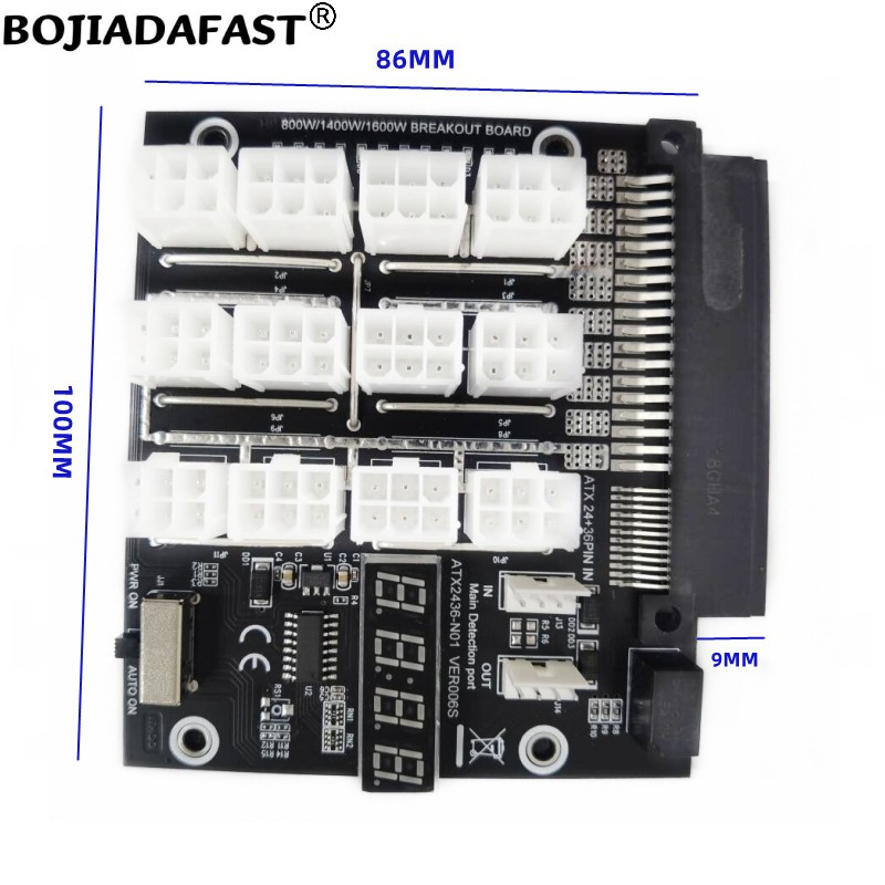 12 * PCI-E 6Pin Connector Brea - 2400W Server Psu Breakout Board recensie en prijs